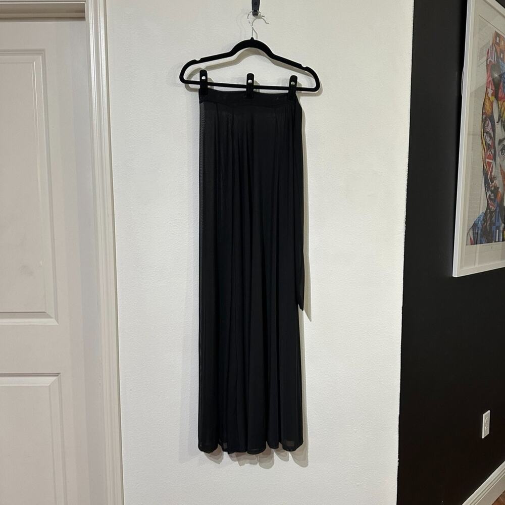 Sheer Black Beach Cover-Up Maxi Wrap Skirt